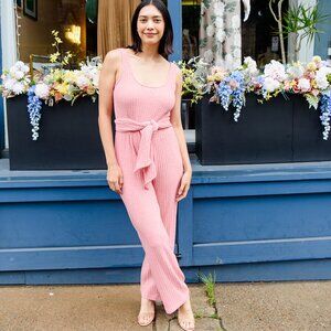 SAYLOR Pink Ribbed Jumpsuit
